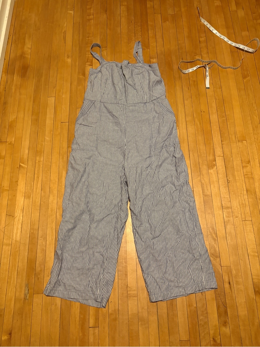 Old Navy Blue & White Striped Wide-Leg Jumpsuit